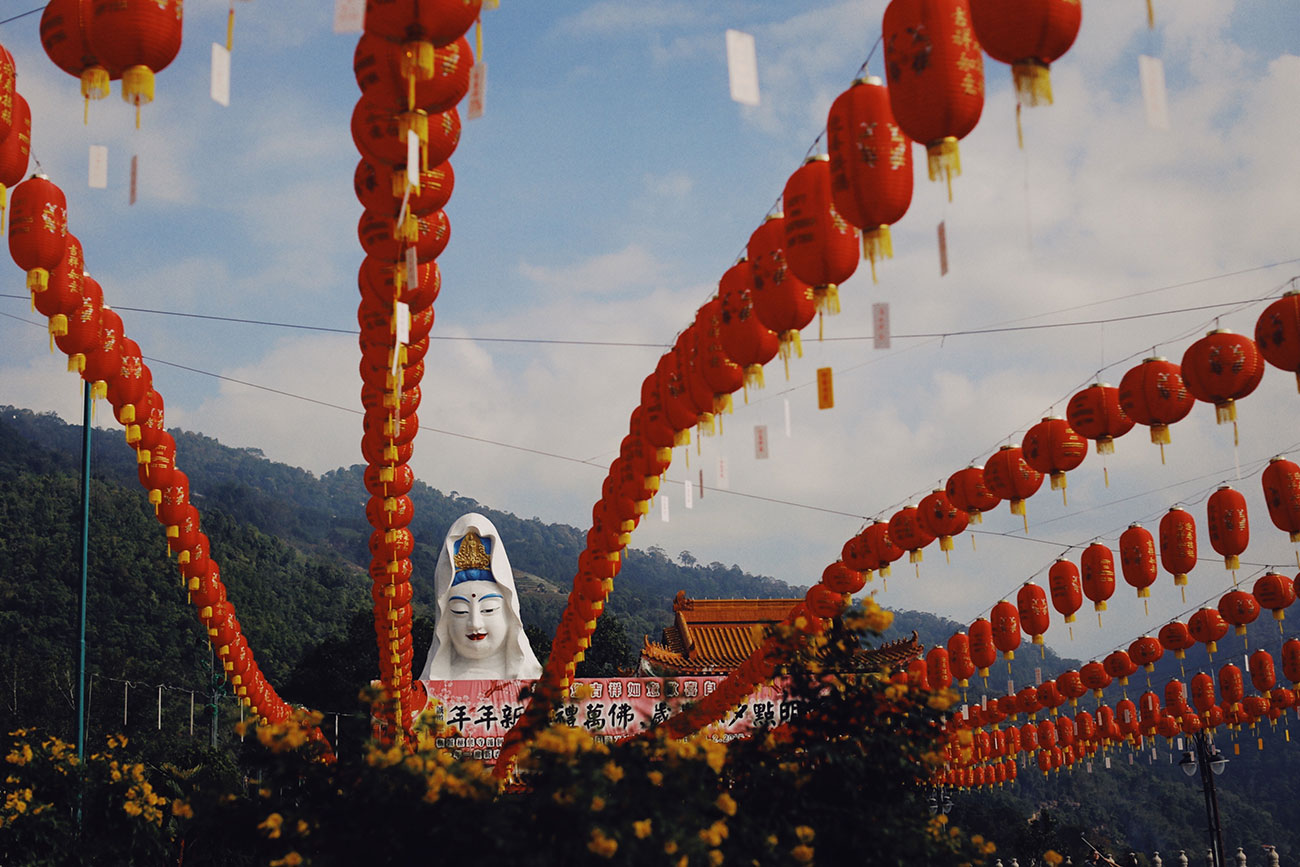 Red lanterns at Kek Lok Si Temple, Penang, Malaysia